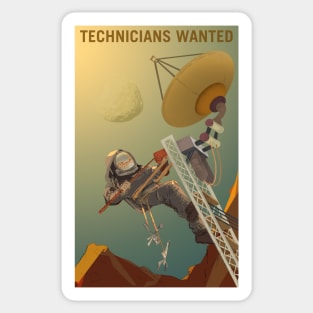 Technicians Wanted to Engineer our Future on Mars Sticker